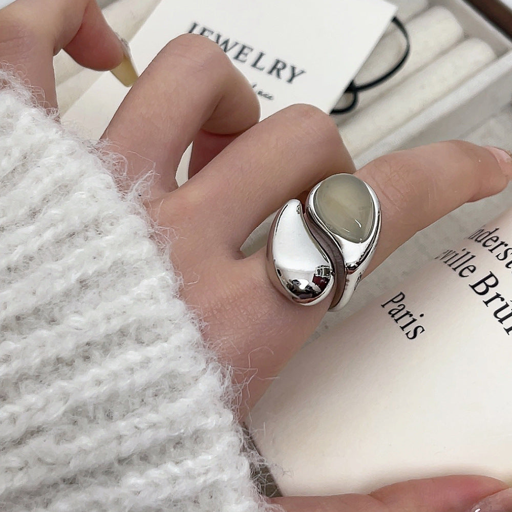 Water-drop-shaped All-over Ring Women's Minimalist Style