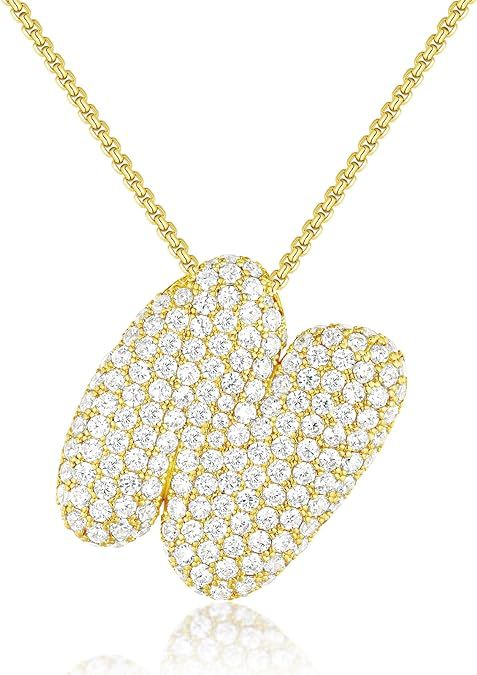 Personalized Elegant Letter Necklace – Brass & Zircon