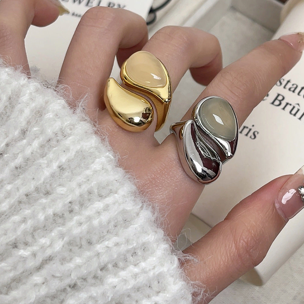 Water-drop-shaped All-over Ring Women's Minimalist Style