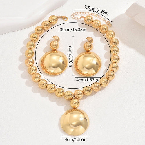 Golden Halo Statement Jewelry Set – Necklace with Matching Earrings