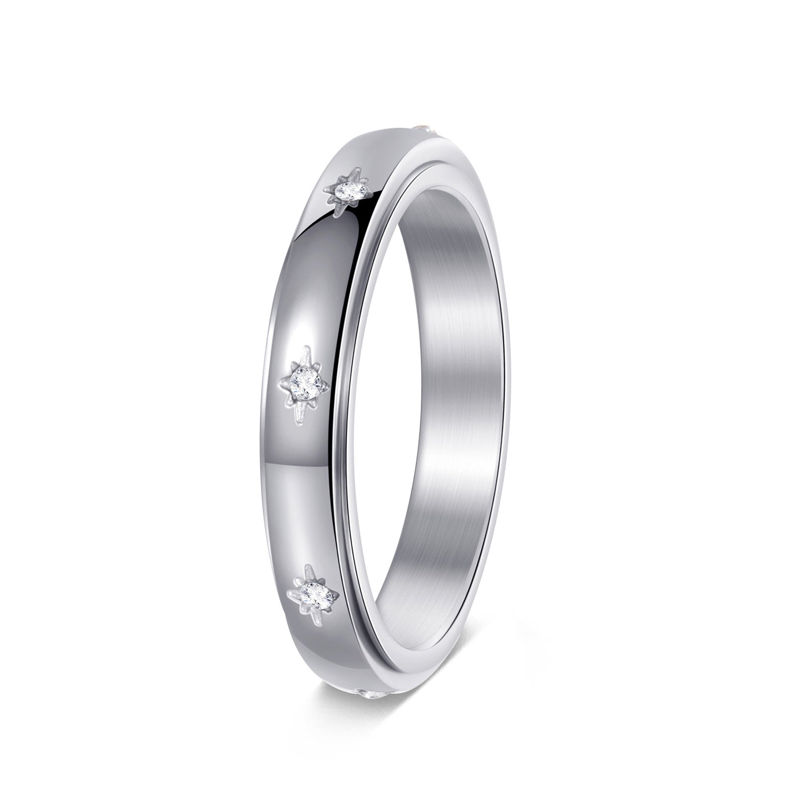 Amaní · Diamond Studded Geometric Rotating Ring