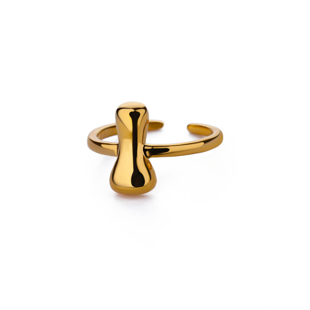 Cute Bubble Letters Ring Gold 18K Gold Plated Ring
