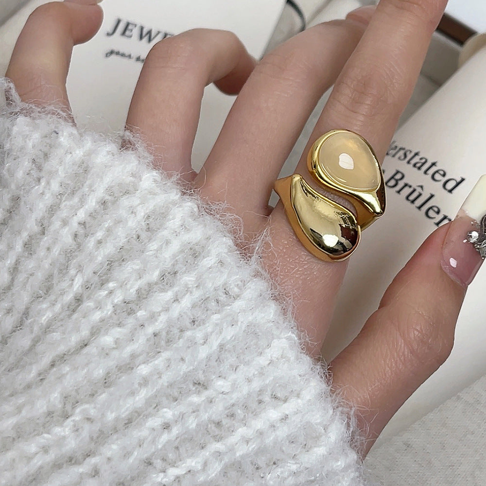 Water-drop-shaped All-over Ring Women's Minimalist Style