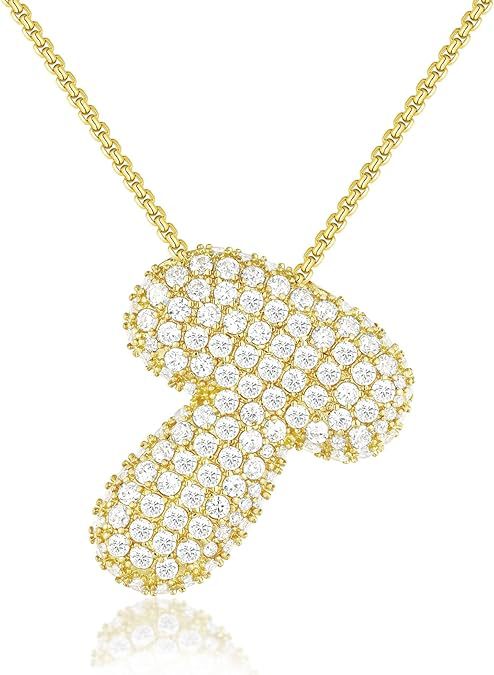 Personalized Elegant Letter Necklace – Brass & Zircon