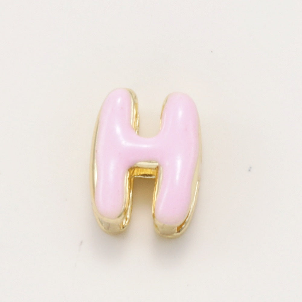 Fashionable Colorful Oil-Drip Letter Pendant Necklace