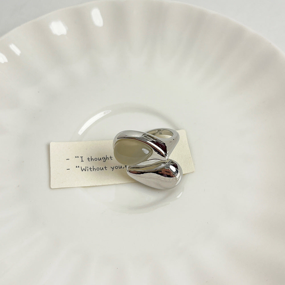 Water-drop-shaped All-over Ring Women's Minimalist Style