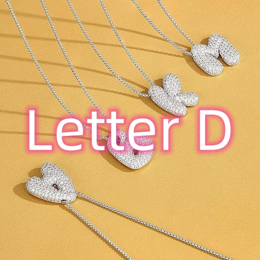 Personalized Elegant Letter Necklace – Brass & Zircon