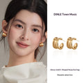 Simple Retro Design Womens Alloy Hoop Earrings