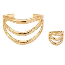 Amaní · Signature Retro Cuff Set – Ring & Bracelet Duo