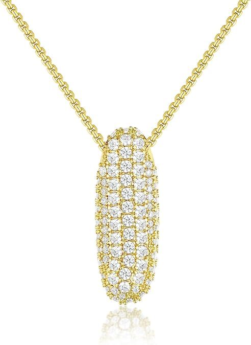 Personalized Elegant Letter Necklace – Brass & Zircon