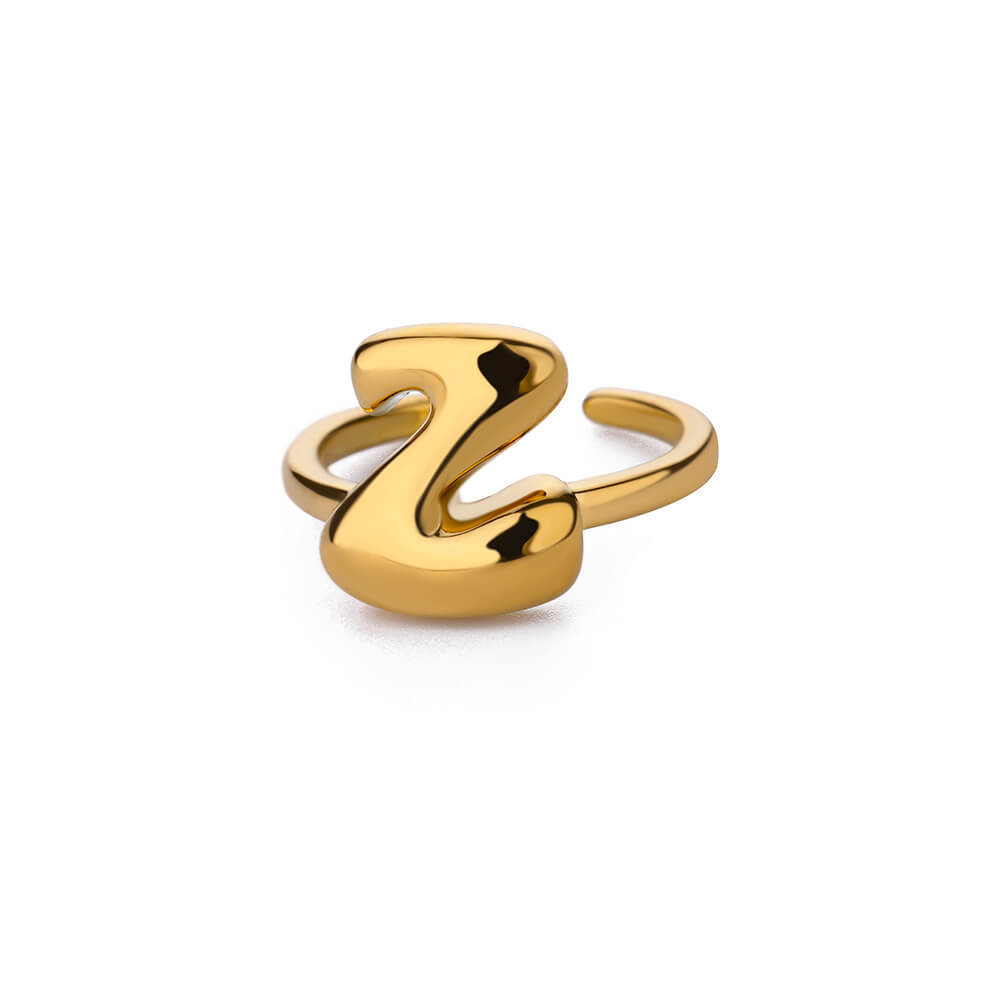 Cute Bubble Letters Ring Gold 18K Gold Plated Ring