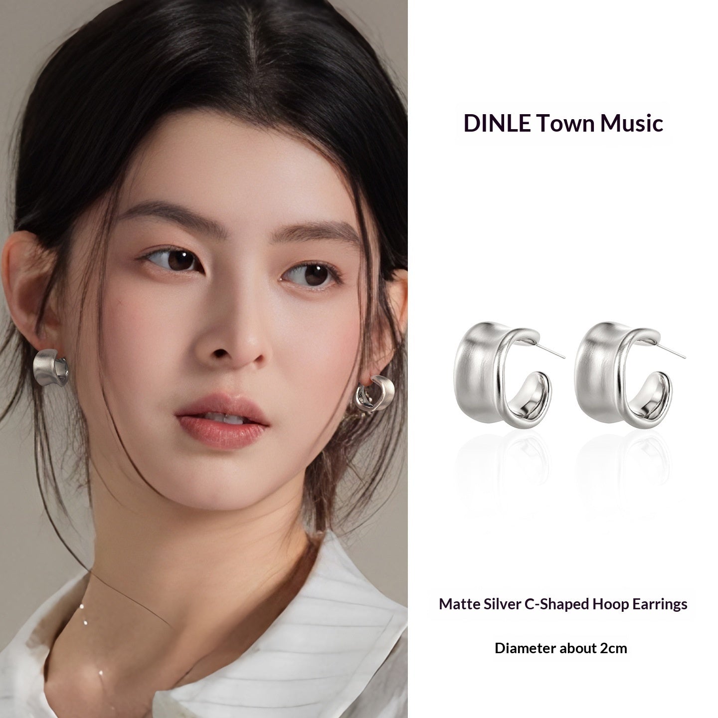 Simple Retro Design Womens Alloy Hoop Earrings