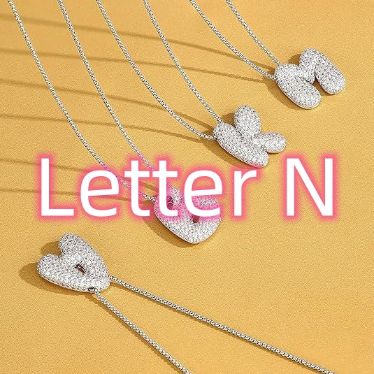 Personalized Elegant Letter Necklace – Brass & Zircon