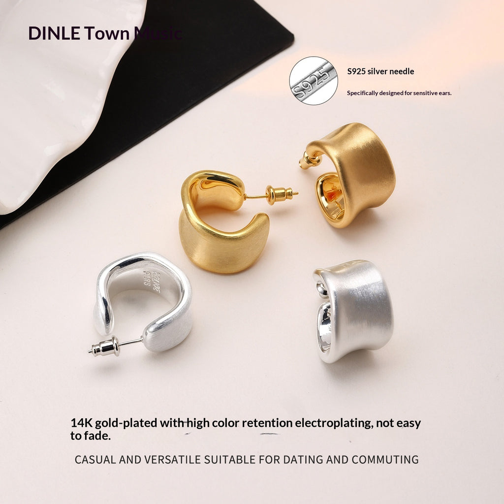 Simple Retro Design Womens Alloy Hoop Earrings