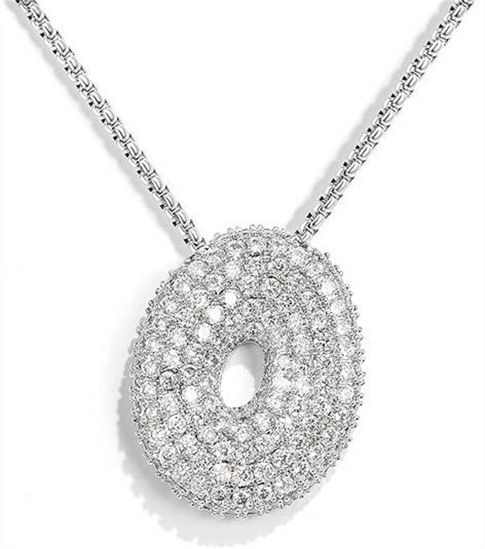 Personalized Elegant Letter Necklace – Brass & Zircon