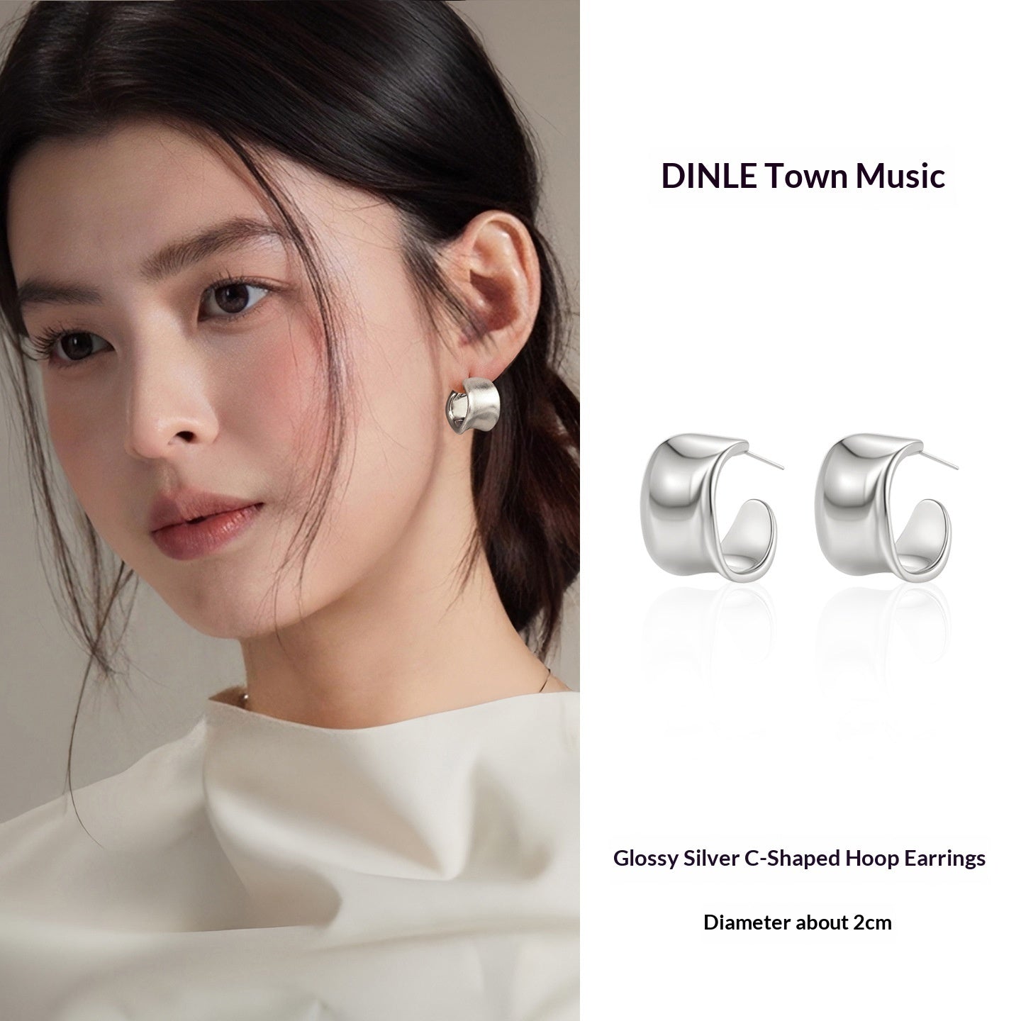 Simple Retro Design Womens Alloy Hoop Earrings