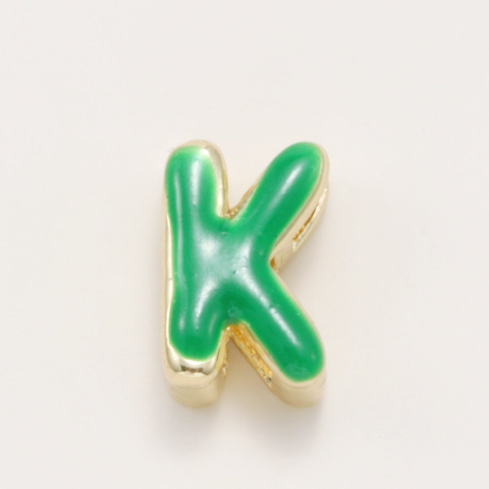 Fashionable Colorful Oil-Drip Letter Pendant Necklace