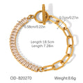 Elegant Geometric Zircon Bracelet – Stainless Steel Jewelry for Women
