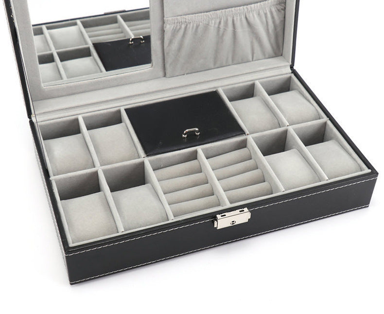 Leather Position Watch Case 2 Case Jewelry Necklace